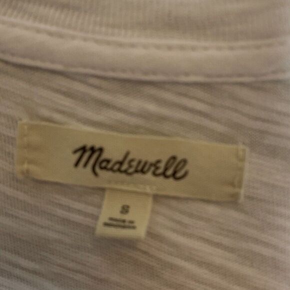 MADEWELL Tee Women Small Dolman-Sleeve White Slub Cotton Crewneck T-Shirt NP760 - Picture 12 of 14